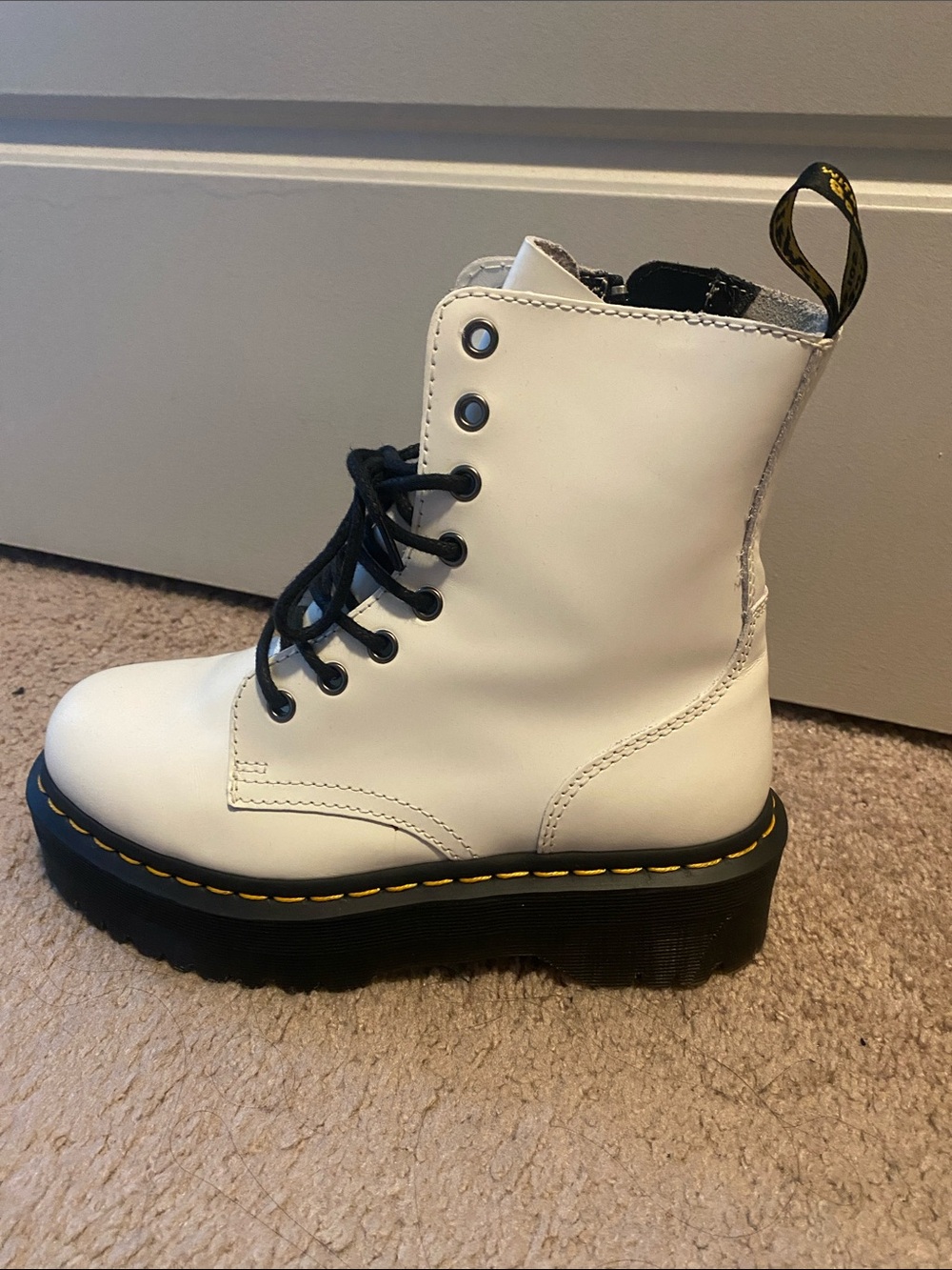 Dr. Martens White Platform Boots